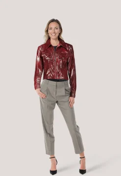 Damen Jacke aus glänzendem Kunstleder C_JASITA