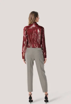 Damen Jacke aus glänzendem Kunstleder C_JASITA