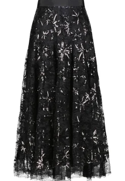 Damen Spitzenrock mit Pailletten