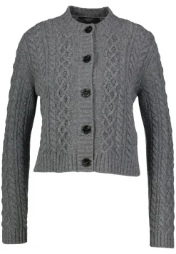 Damen Strickjacke aus Schurwolle mit Zopfmuster ABITO