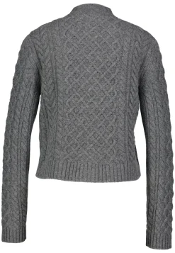 Damen Strickjacke aus Schurwolle mit Zopfmuster ABITO