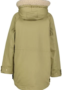 Damen Winterparka aus Stretch-Twill mit Teddyplüsch-Details