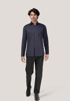 Herren Businesshemd Popeline mit Stretch L-HAYS Slim Fit