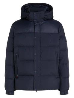 Herren Daunenjacke mit Kapuze MIX DOWN PUFFER Regular Fit