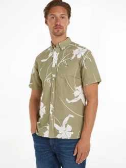 Herren Hemd LARGE TROPICAL PRINT Regular Fit Kurzarm