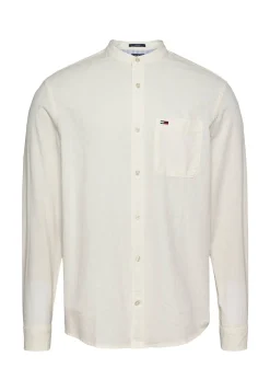 Herren Hemd aus Bio-Baumwolle und Leinen TJM LINEN MIX BAND COLLAR SHIRT