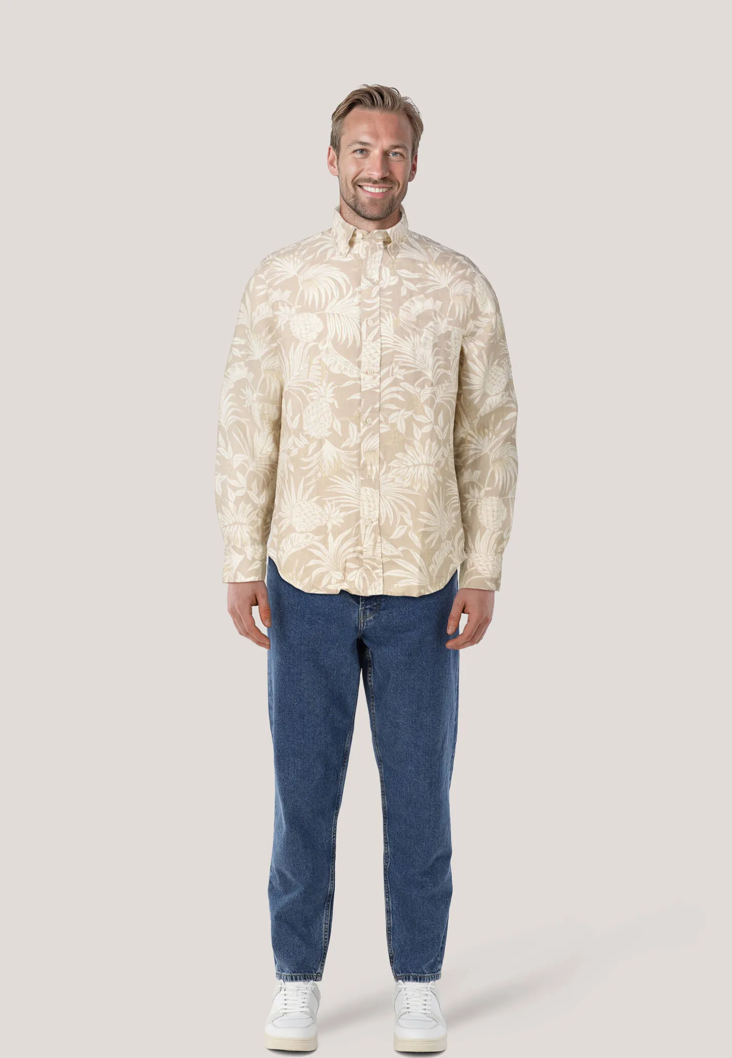 Herren Hemd aus Leinen Regular Untucked Fit