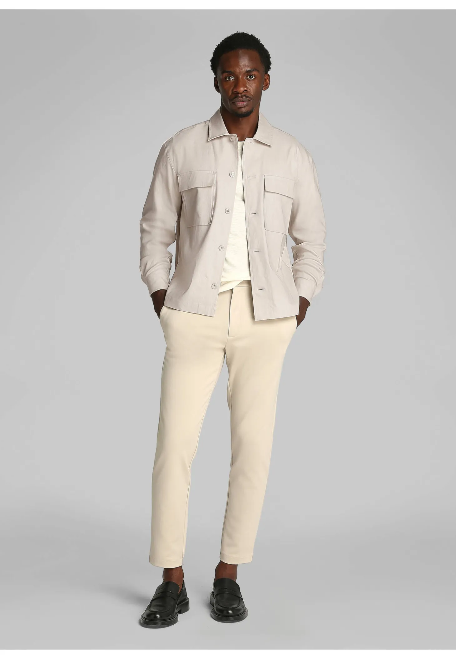 Herren Hemd LINEN LYOCELL STRETCH OVERSHIRT