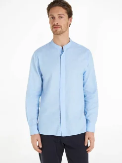 Herren Hemd mit Leinen DC LINEN DOBBY SHIRT Regular Fit Langarm