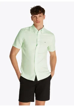 Herren Hemd mit Leinen LINEN BLEND SOLID SS RF SHIRT