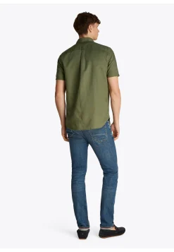 Herren Hemd mit Leinen LINEN BLEND SOLID SS RF SHIRT