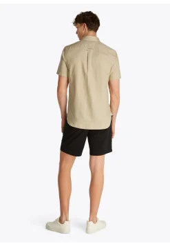 Herren Hemd mit Leinen LINEN BLEND SOLID SS RF SHIRT