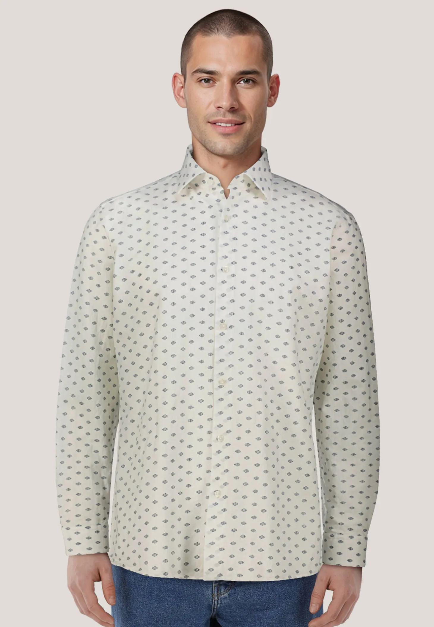 Herren Hemd mit Leinen VALERIO Modern Fit