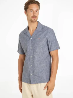 Herren Hemd TJM LINEN BLEND CAMP SHIRT Kurzarm
