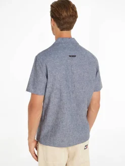 Herren Hemd TJM LINEN BLEND CAMP SHIRT Kurzarm