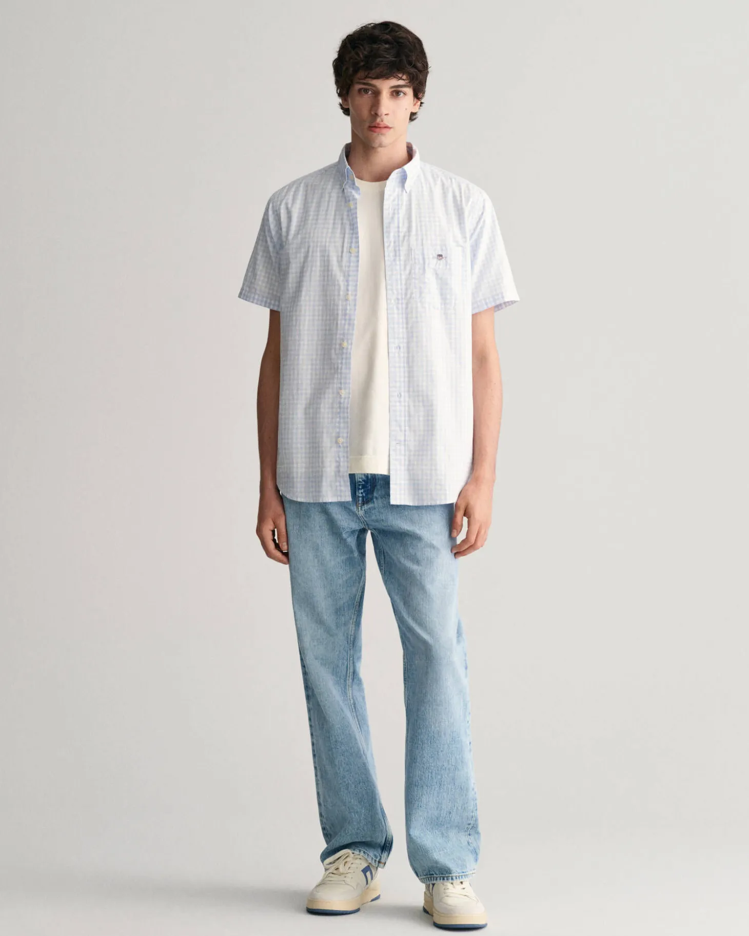 Herren Kurzarmhemd VICHY-KARO aus Popeline Regular Fit