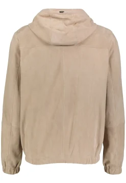 Herren Lederjacke mit Kapuze