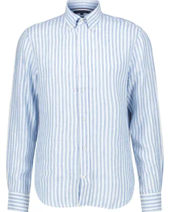 Herren Leinenhemd DC BOLD LINEN STRIPE SHIRT Regular Fit Langarm