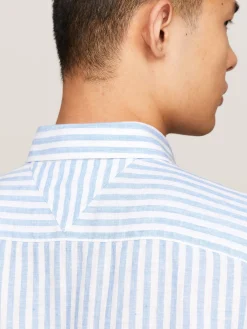 Herren Leinenhemd DC BOLD LINEN STRIPE SHIRT Regular Fit Langarm