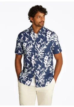 Herren Leinenhemd LINEN TROPICAL PRINT RF SHIRT Regular Fit