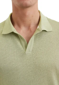 Herren Poloshirt aus Bio-Baumwolle und Leinen