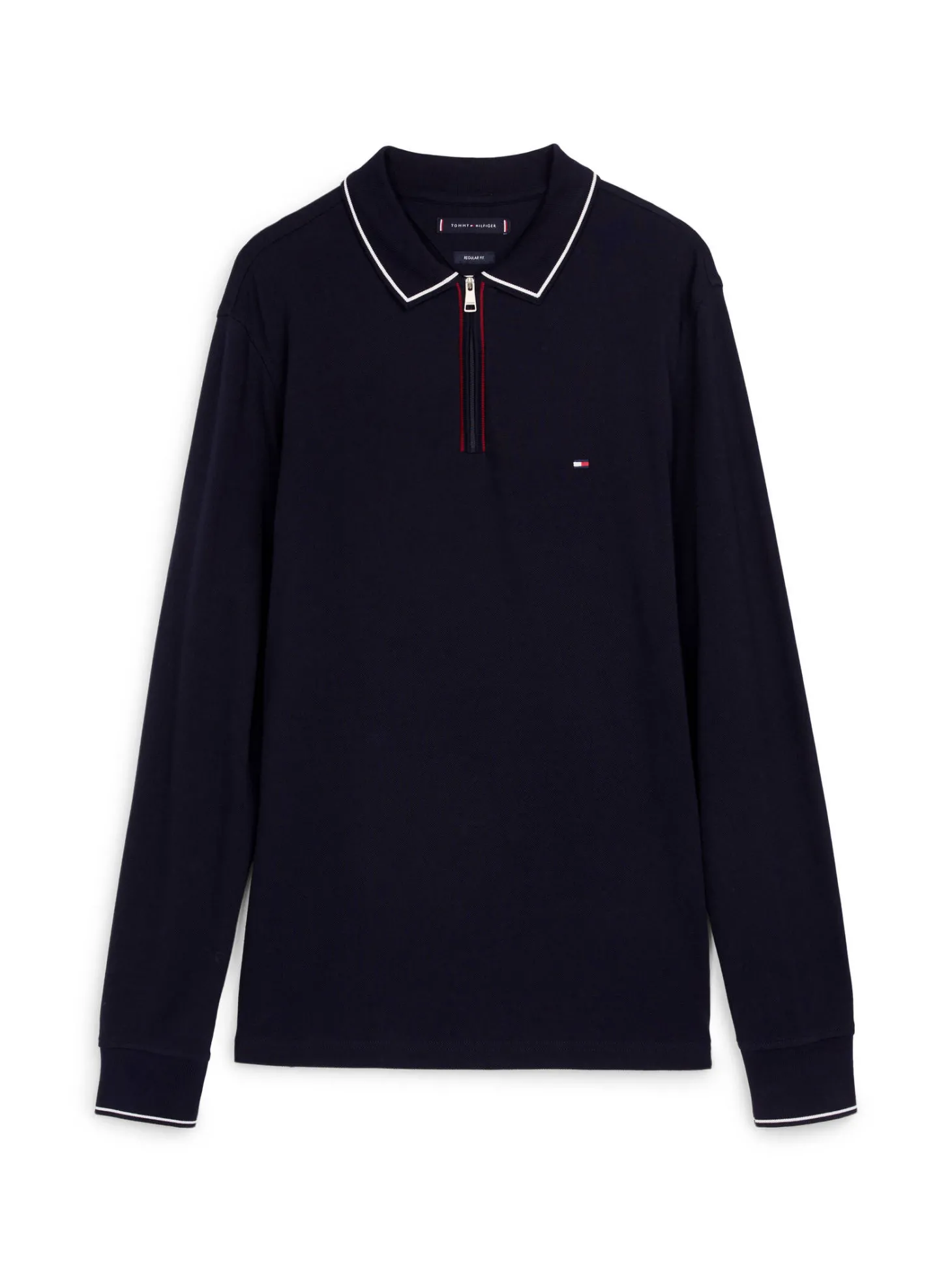 Herren Poloshirt LS ZIP RWB DETAIL REG POLO