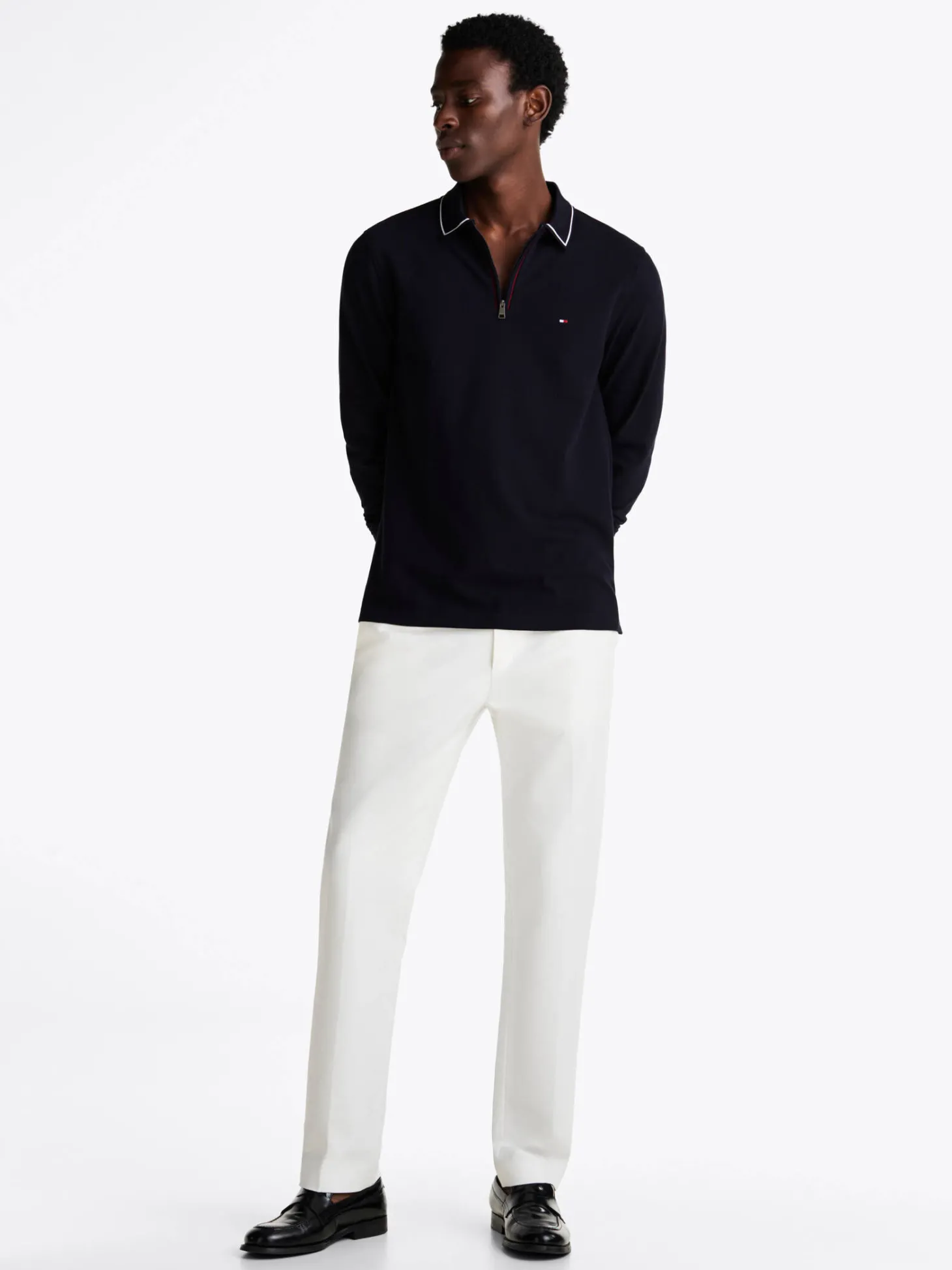 Herren Poloshirt LS ZIP RWB DETAIL REG POLO