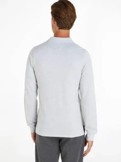 Herren Poloshirt SLIM SOLID Langarm Slim Fit