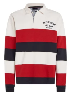 Herren Rugby-Poloshirt STRIPE PREP langärmelig