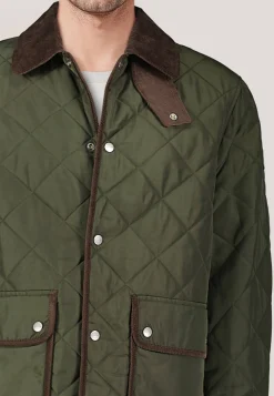 Herren Steppjacke mit Fleece und Cordbesatz