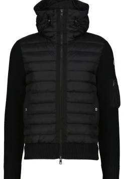 Herren Strickjacke mit gesteppter Kapuze und Vorderseite