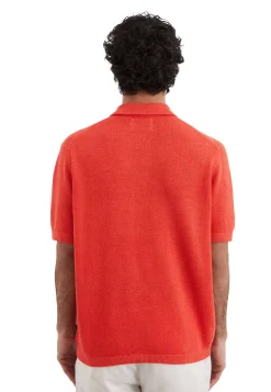 Herren Strick-Poloshirt aus Leinen-Baumwollmischung