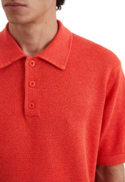 Herren Strick-Poloshirt aus Leinen-Baumwollmischung