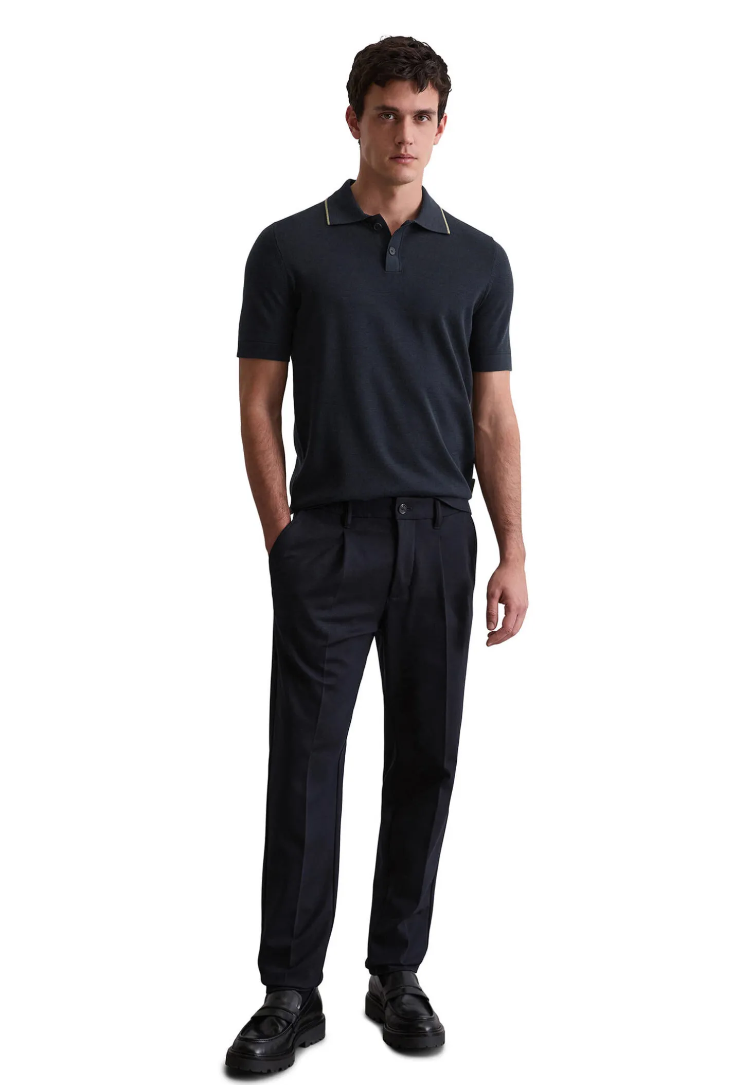 Herren Strickpoloshirt aus Bio-Baumwolle