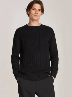 Herren Strickpullover aus Bio-Baumwolle RELAXED LINEAR SWEATER