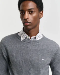 Herren Strickpullover aus Baumwoll-Piqué Regular Fit