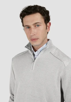 Herren Strickpullover mit Leinendetails