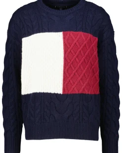 Herren Strickpullover mit Wolle CABLE FLAG SWEATER