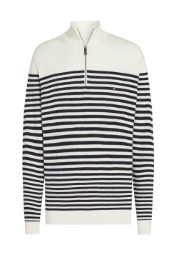 Herren Strickpullover RACKING STRUCTURE ZIP MOCK