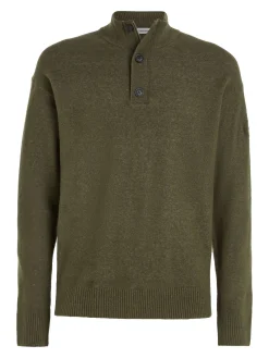 Herren Strickpullover Troyer mit Knopfleiste und Reißverschluss