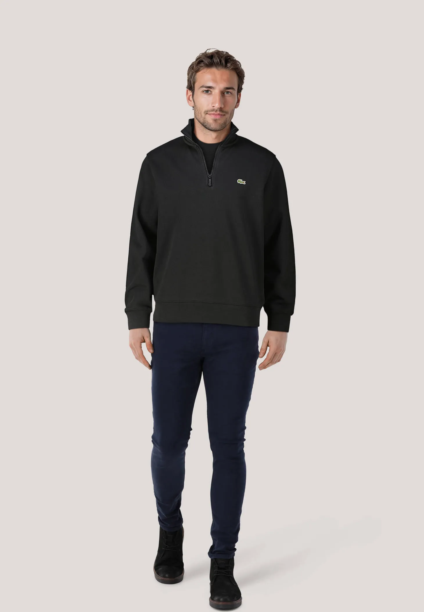 Herren Sweatshirt mit Troyerkragen