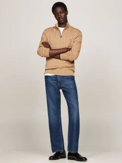 Herren Troyer aus Bio-Baumwolle CLASSIC COTTON CABLE ZIP MOCK