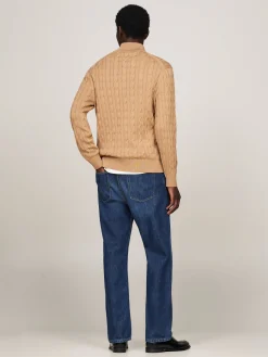 Herren Troyer aus Bio-Baumwolle CLASSIC COTTON CABLE ZIP MOCK