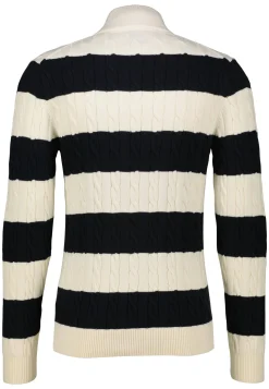 Herren Zopfstrick-Troyer STRIPED COTTON CABLE Regular Fit
