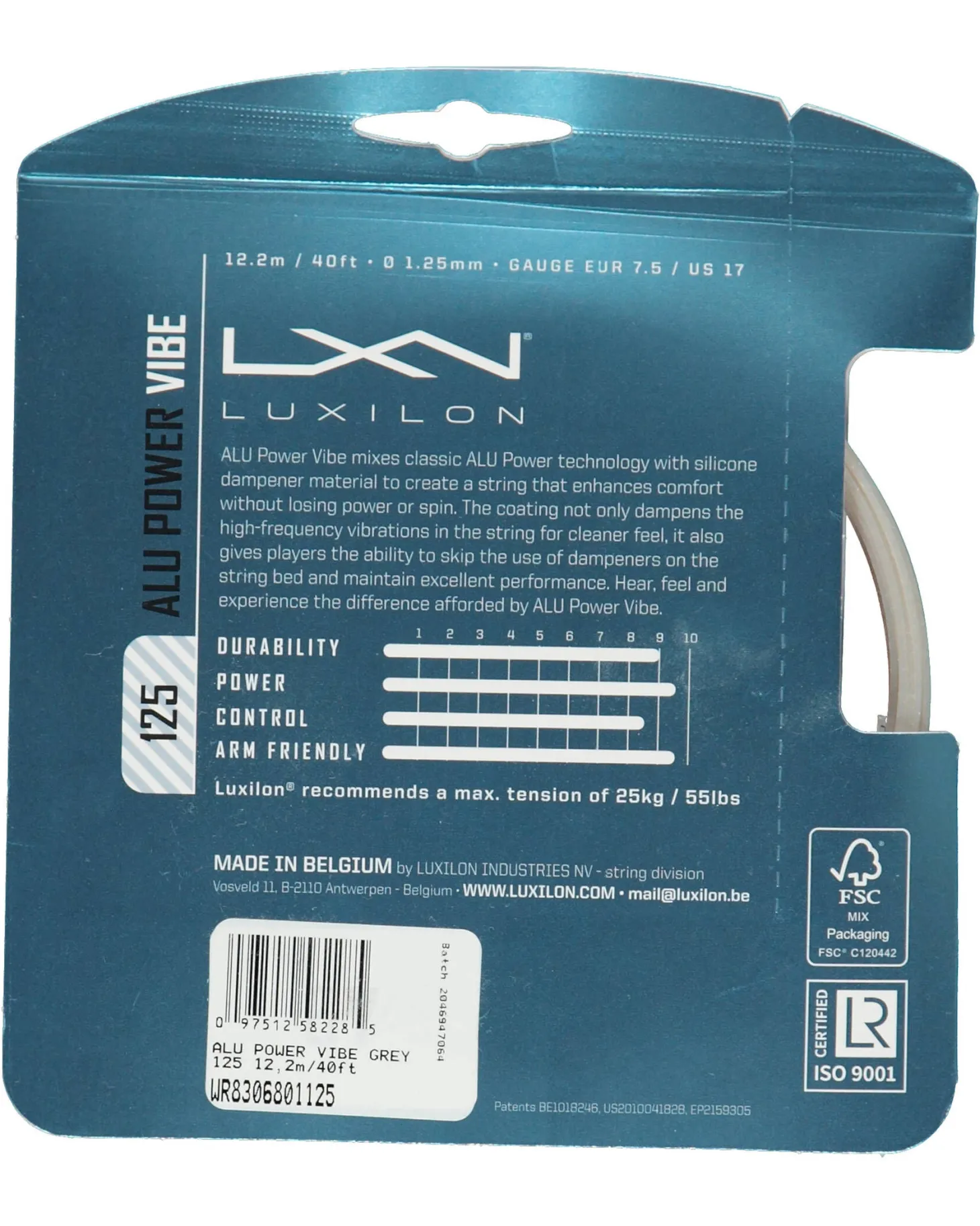 Tennissaiten ALU POWER VIBE SET White/Pearl 1,25